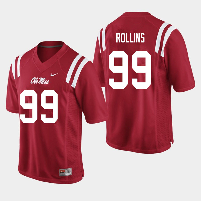 Men #99 DeSanto Rollins Ole Miss Rebels College Football Jerseys Sale-Red